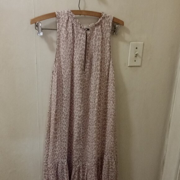 Anthropologie Sz XS soft rose patterned tiered 'chiffony' Dress sleeveless - Picture 4 of 5